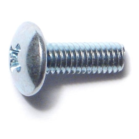 M4-0.70 X 12 Mm Phillips Truss Machine Screw, Zinc Plated Steel, 50 PK